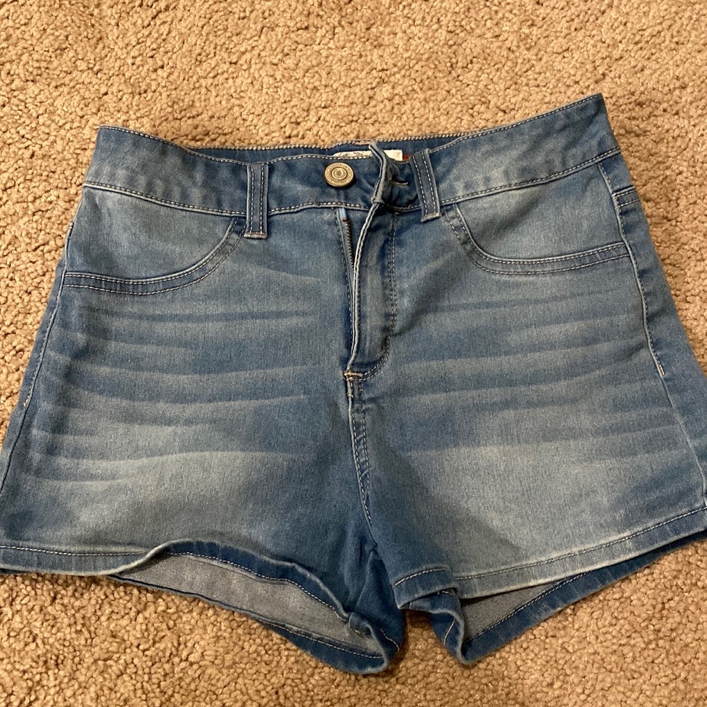 High waisted jean shorts